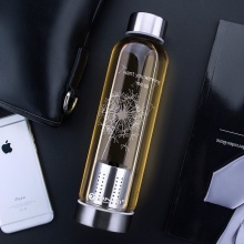 天喜廠家批發(fā)可貼牌定制 茶漏過濾水杯 高硼硅車載玻璃杯