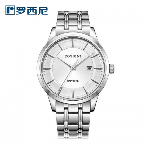 羅西尼（Rossini）男士手表石英表 定制款 男 精鋼30米防水金屬不銹鋼休閑時尚男表鋼帶手表