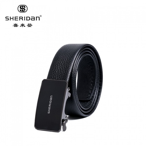 SHERIDAN 喜來(lái)登 皮帶男真皮自動(dòng)扣商務(wù)正裝腰帶休閑牛皮男士褲帶NL180959S 黑色