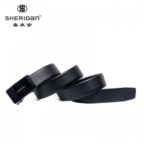 SHERIDAN 喜來(lái)登 皮帶男真皮自動(dòng)扣商務(wù)正裝腰帶休閑牛皮男士褲帶NL180959S 黑色