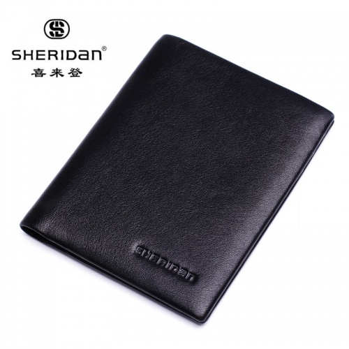 SHERIDAN 喜來(lái)登 男士皮包商務(wù)錢包皮夾橫款短款黑色錢包NL161012S 黑色