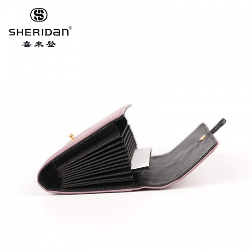 SHERID AN 喜來登 喜來登卡包男長款多卡位零錢包卡片包大容量時尚卡夾卡套NL171021S 粉色