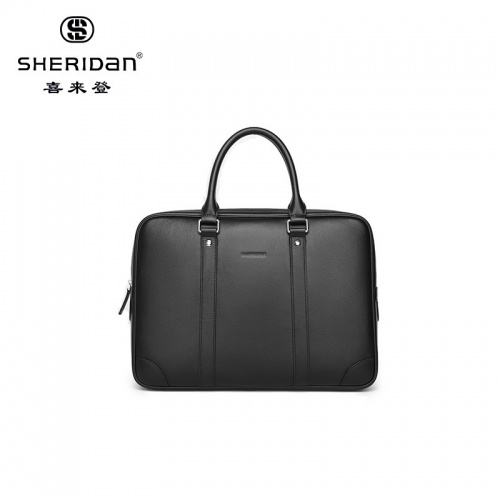 SHERID AN 喜來登 男包商務(wù)男包商務(wù)男士手提包公文包 商務(wù)男包簡約男包NL180336S 黑色